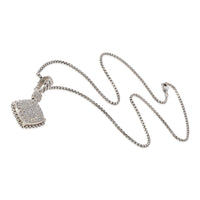 David Yurman Cushion On Point Pendant On 16 inch Chain Sterling Silver 0.80 CTW