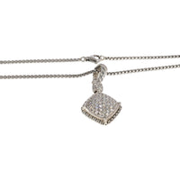 David Yurman Cushion On Point Pendant On 16 inch Chain Sterling Silver 0.80 CTW