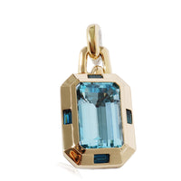 David Yurman Novella Blue Topaz Enhancer in 18K Yellow Gold/SS