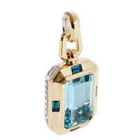 David Yurman Novella Blue Topaz Enhancer in 18K Yellow Gold/SS