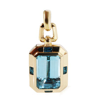 David Yurman Novella Blue Topaz Enhancer in 18K Yellow Gold/SS