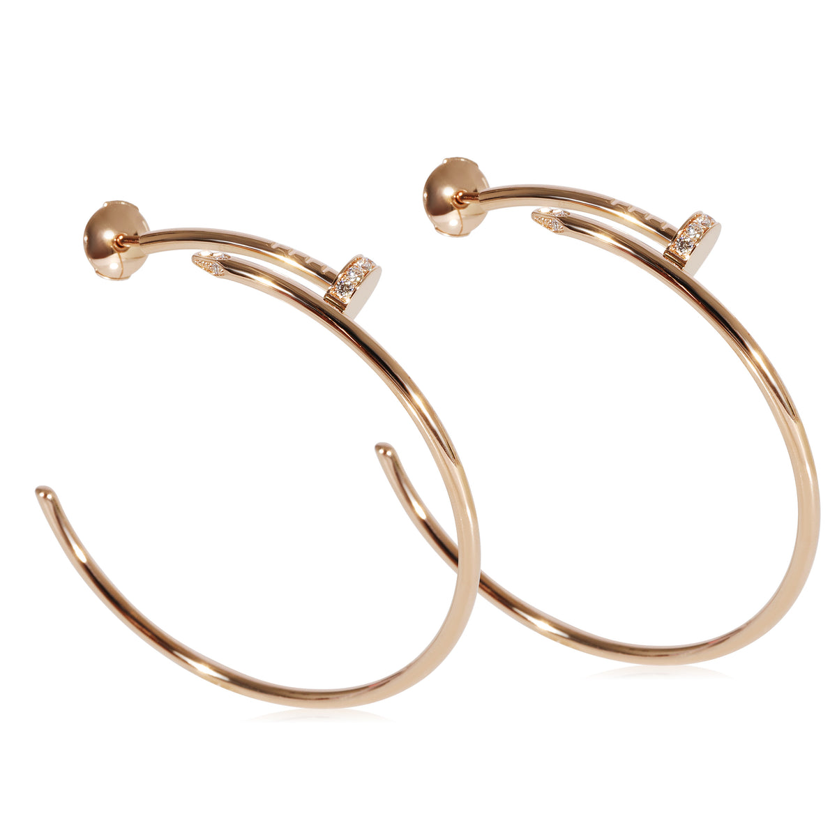 Cartier Juste un Clou Earrings in 18k Rose Gold 0.17 CTW