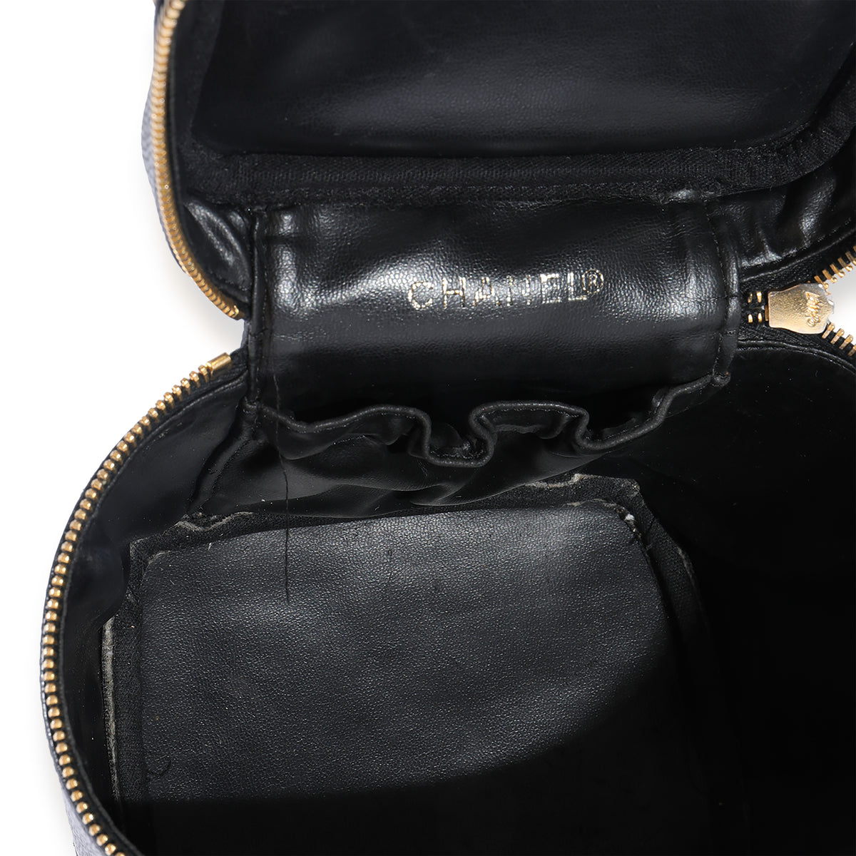 Chanel Vintage Black Caviar CC Vanity Case