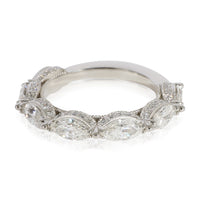 Marquise & Round Diamond Band in 950 Platinum G-H VS1-VS2 1.75 CTW