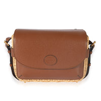 Gucci Brown Leather & Wicker Small Messenger Bag