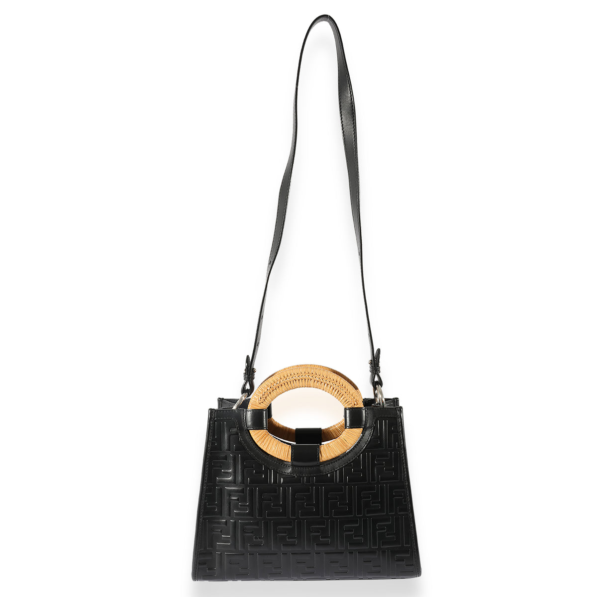 Black Fendi Leather Small FF Runway 1974 Tote