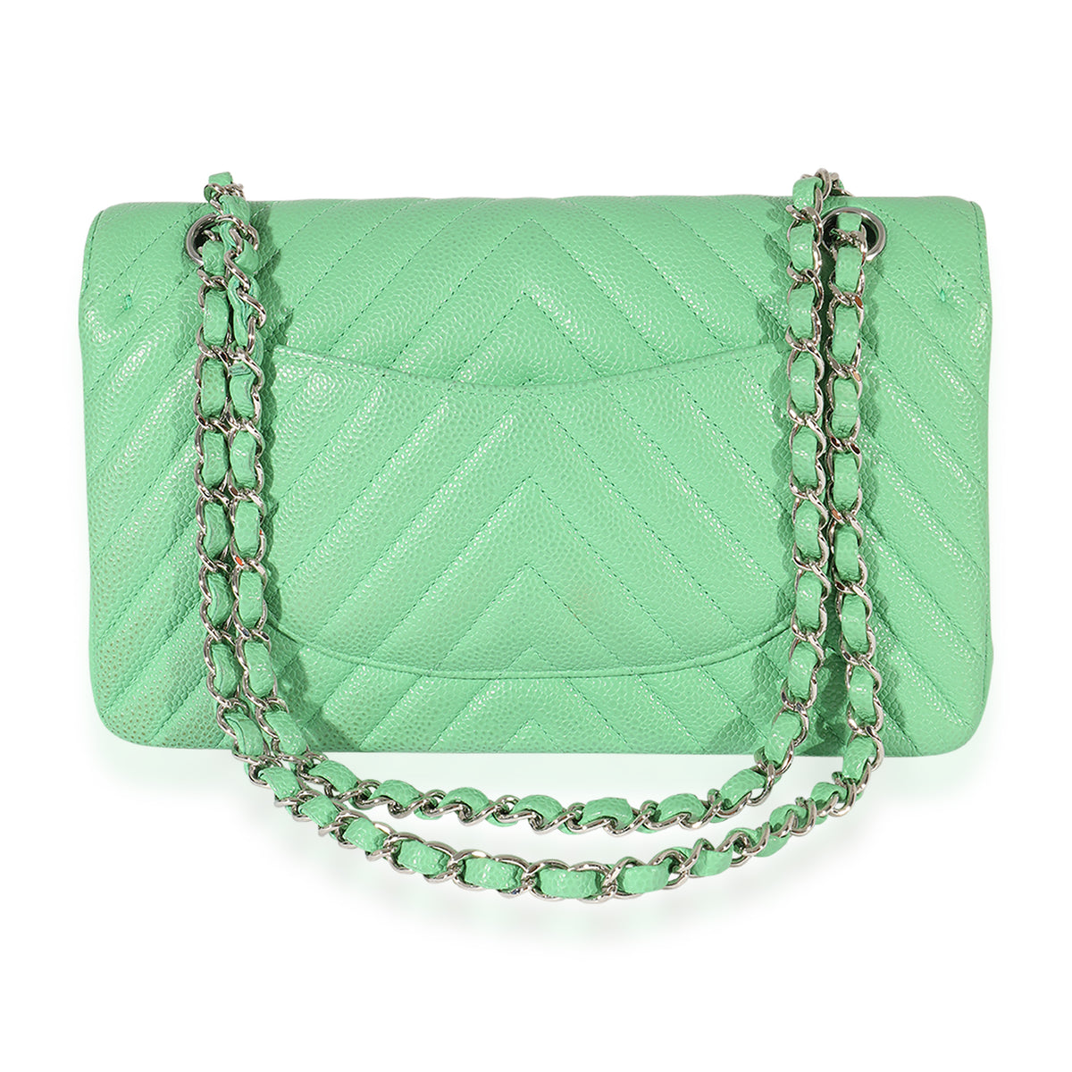 Chanel Green Chevron Quilted Caviar Medium Classic Flap Bag, myGemma, QA