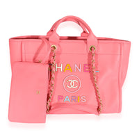 Chanel Pink Leather Medium Deauville Tote