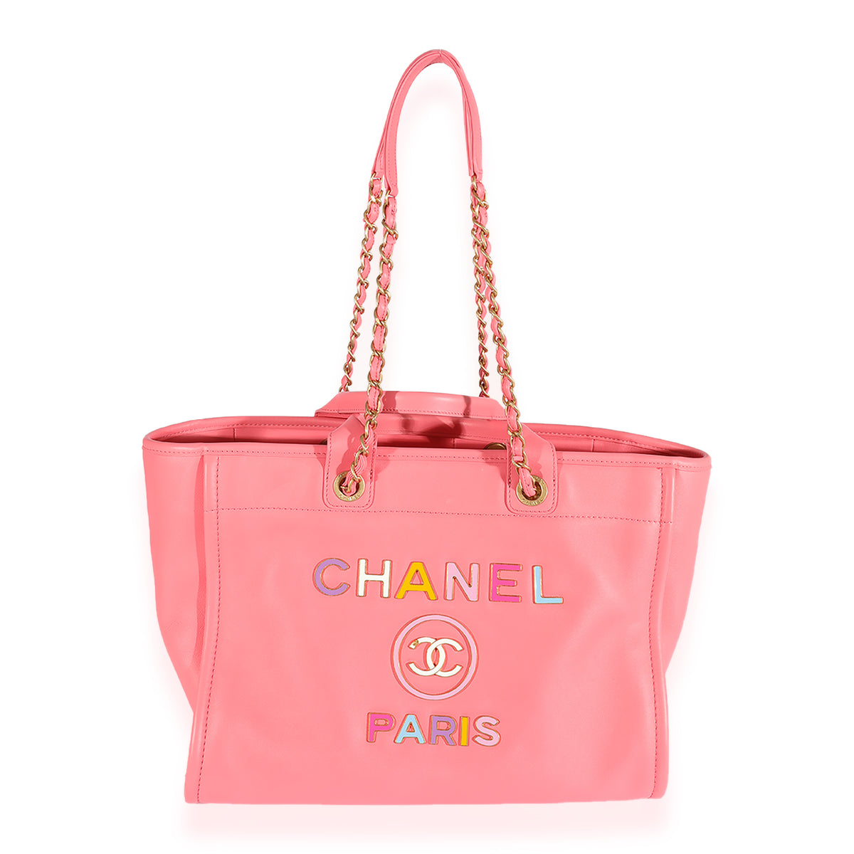 Chanel Pink Leather Medium Deauville Tote