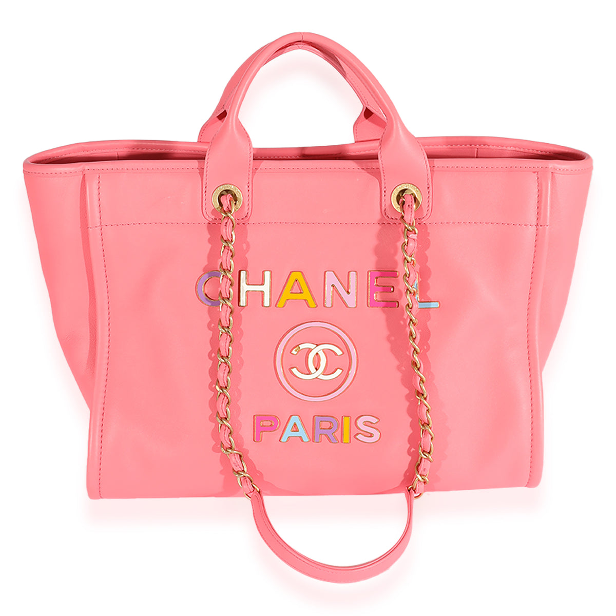 Chanel pink store deauville tote