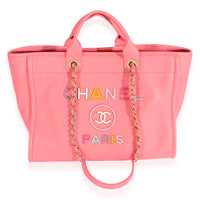 Chanel Pink Leather Medium Deauville Tote