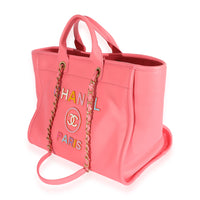 Chanel Pink Leather Medium Deauville Tote