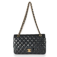 Black Chanel Quilted Lambskin Medium Classic Double Flap Bag