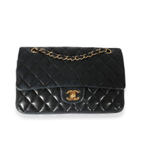 Black Chanel Quilted Lambskin Medium Classic Double Flap Bag