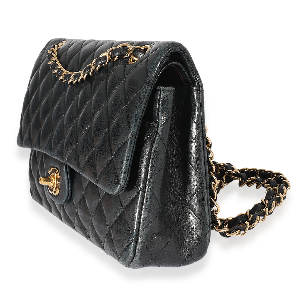 Black Chanel Quilted Lambskin Medium Classic Double Flap Bag