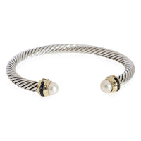 David Yurman Cable Classic Pearl Sapphire Bracelet in 14k Yellow Gold/SS