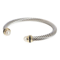 David Yurman Cable Classic Pearl Sapphire Bracelet in 14k Yellow Gold/SS