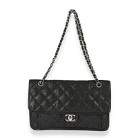 Chanel Black Quilted Caviar Large French Riviera Flap Bag