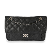 Chanel Black Quilted Caviar Large French Riviera Flap Bag