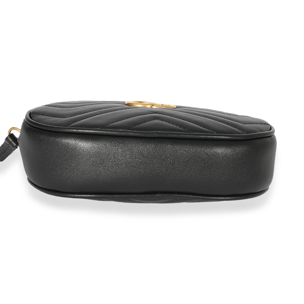 Gucci Black Matelassé Calfskin GG Marmont Belt Bag 65/26