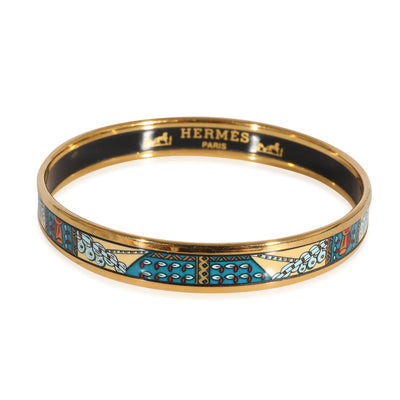 Hermès Plated Enamel Narrow Bracelet, Teal & Baby Blue Colorways