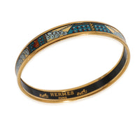 Hermès Plated Enamel Narrow Bracelet, Teal & Baby Blue Colorways