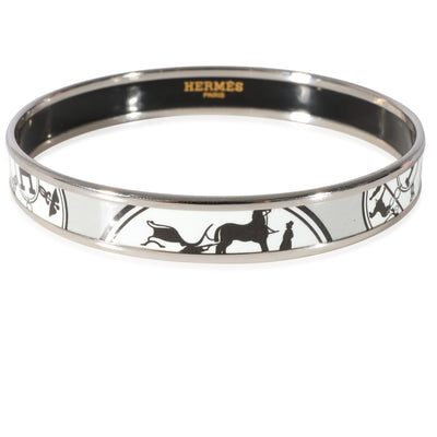 Hermes Plated Enamel Bracelet With Horse Design (67mm)