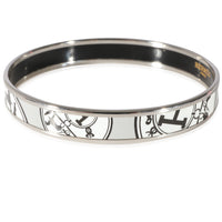 Hermes Plated Enamel Bracelet With Horse Design (67mm)