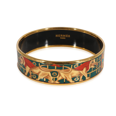 Hermès Gold Tone Bracelet with Lions