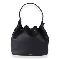 Versace Black Leather La Medusa Drawstring Bucket Bag