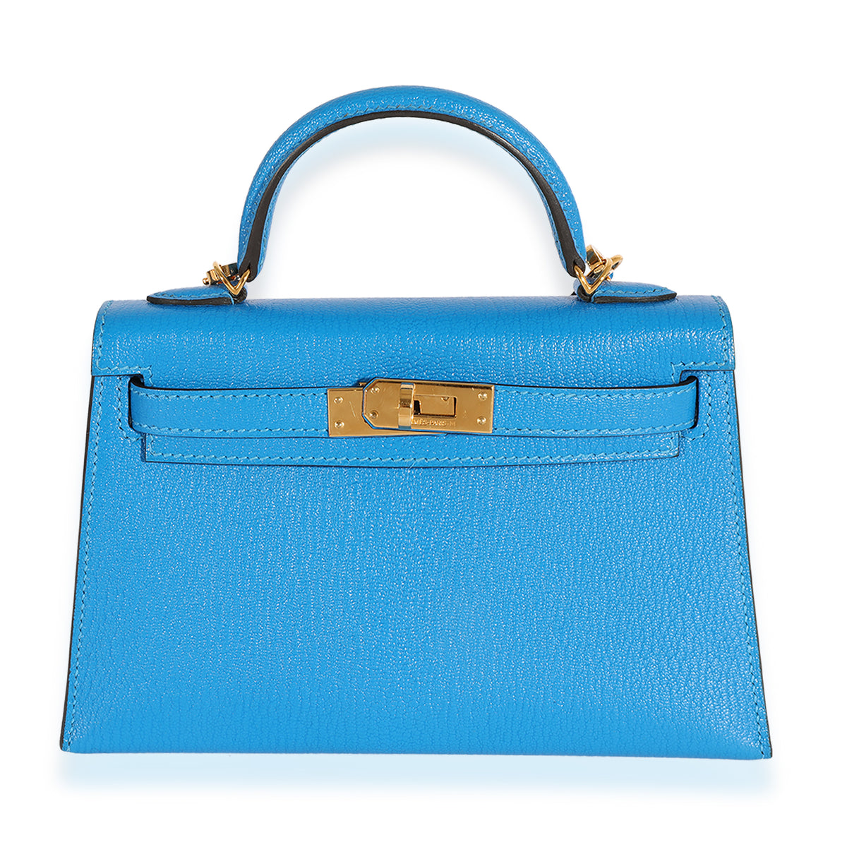 Hermès Blue Hydra Chèvre Mini Kelly 20 GHW