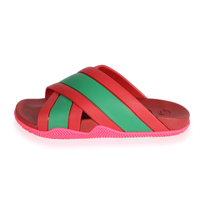 Gucci Wmns Web Stripe Slide Sandal Coral