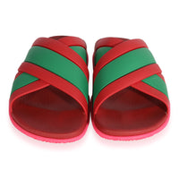 Gucci Wmns Web Stripe Slide Sandal Coral