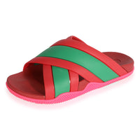 Gucci Wmns Web Stripe Slide Sandal Coral