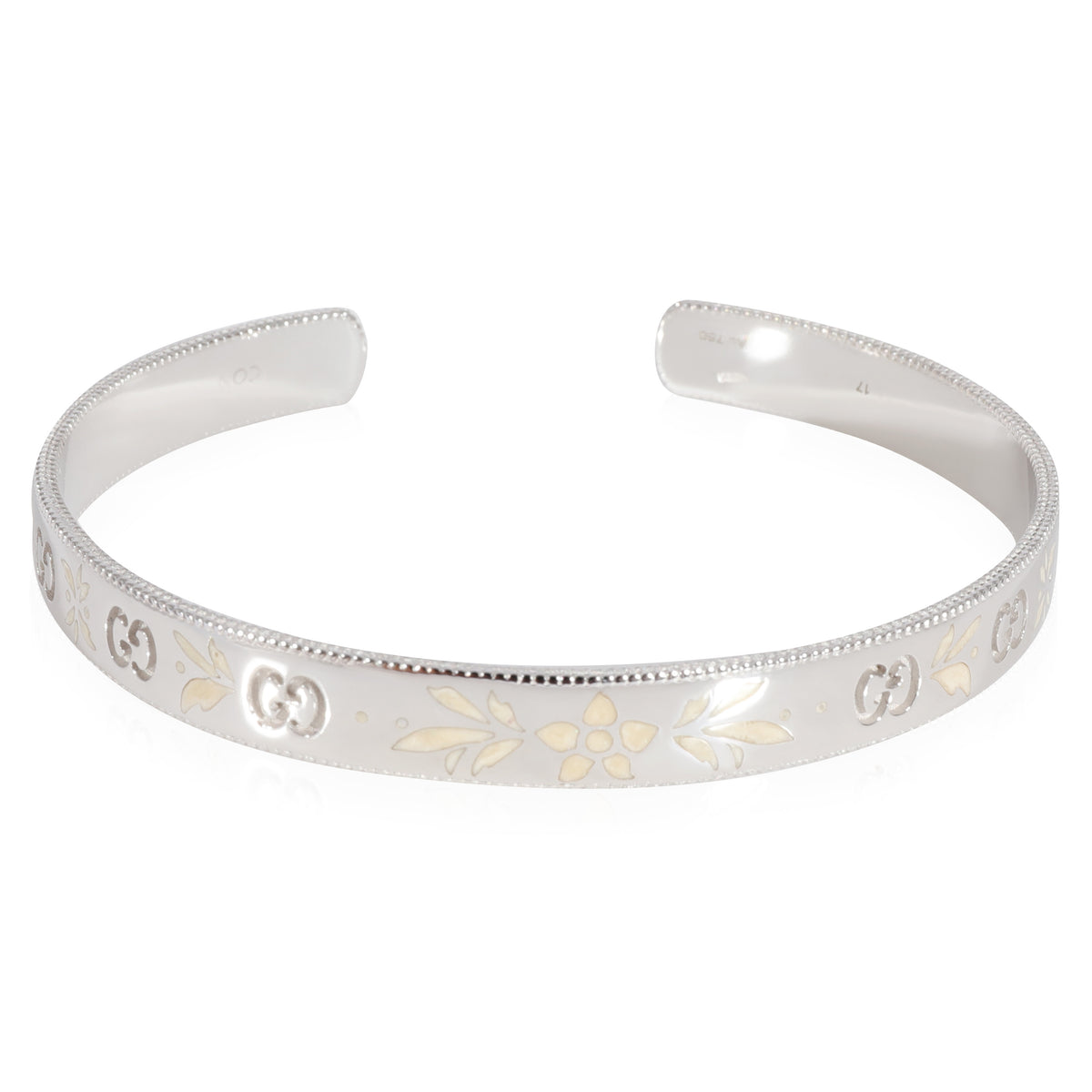 Gucci  Enamel Mystic Blooms Cuff  in 18k White Gold