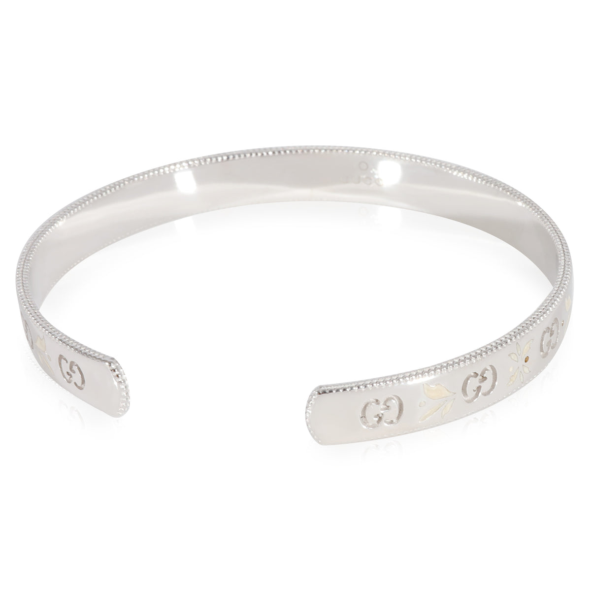 Gucci  Enamel Mystic Blooms Cuff  in 18k White Gold