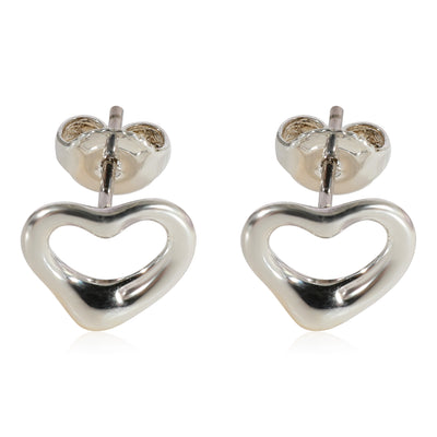 Tiffany & Co. Elsa Peretti 11 mm Wide Open Heart Earrings in Sterling Silver