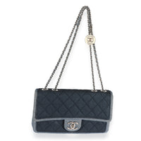 CHANEL Denim Quilted Small Medallion Flap Light Blue 251209