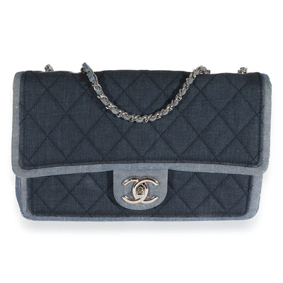 Chanel Blue Denim Medallion Graphic Flap Bag