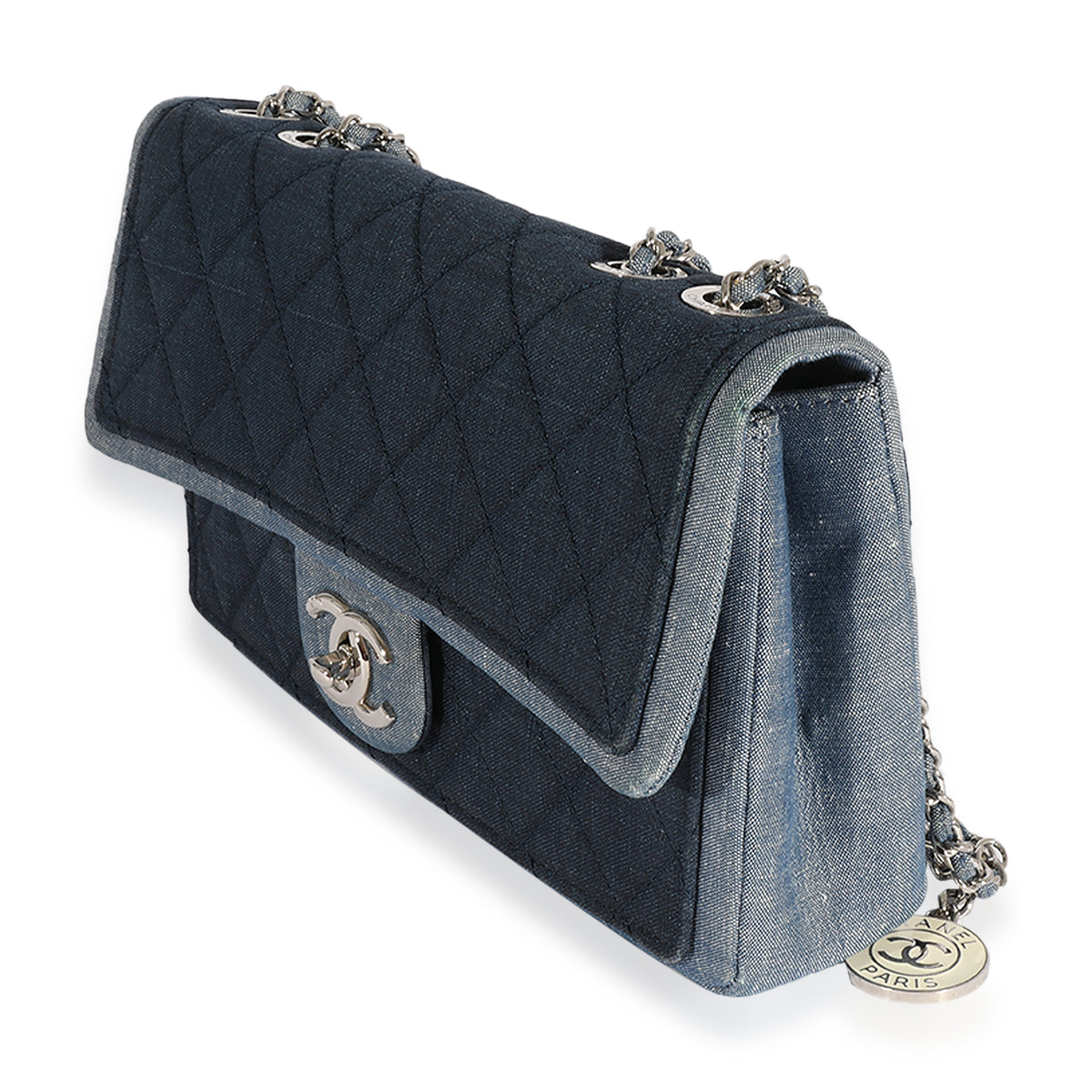Chanel Blue Denim Medallion Graphic Flap Bag