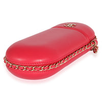 Chanel Fuchsia Lambskin CC Sunglasses Chain Case