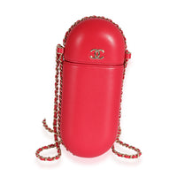 Chanel Fuchsia Lambskin CC Sunglasses Chain Case