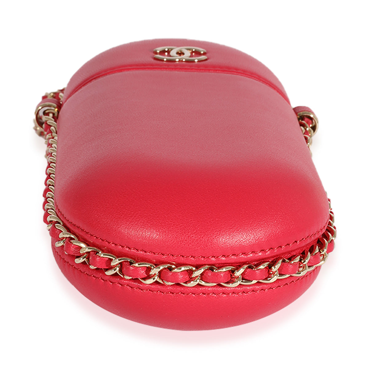 Chanel Fuchsia Lambskin CC Sunglasses Chain Case