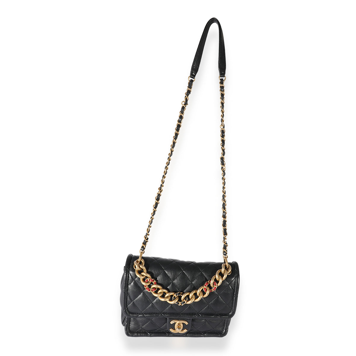 Chanel Black Quilted Lambskin Chain Link Bag, myGemma, SG