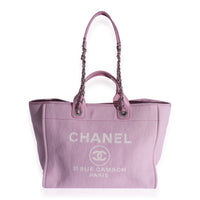 Chanel Pink Canvas Large Deauville Tote