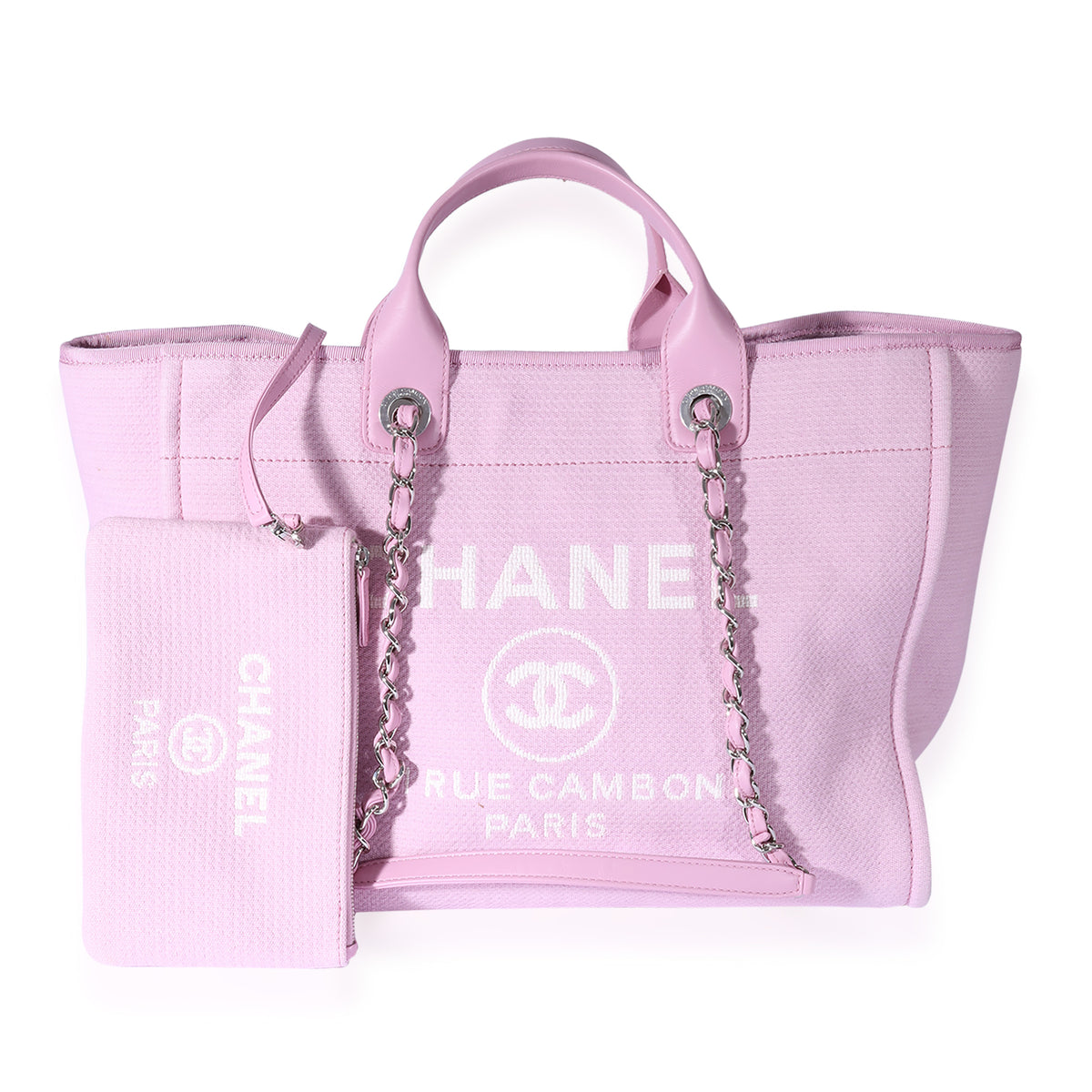 Chanel Pink Canvas Large Deauville Tote
