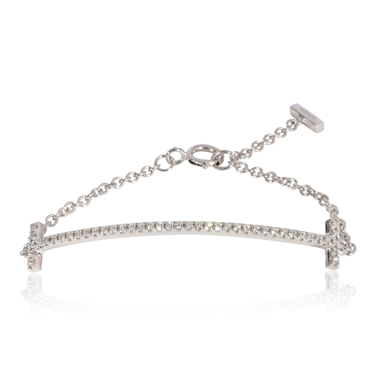 Tiffany & Co. T Smile Baby Bracelet in 18k White Gold 0.09 CTW