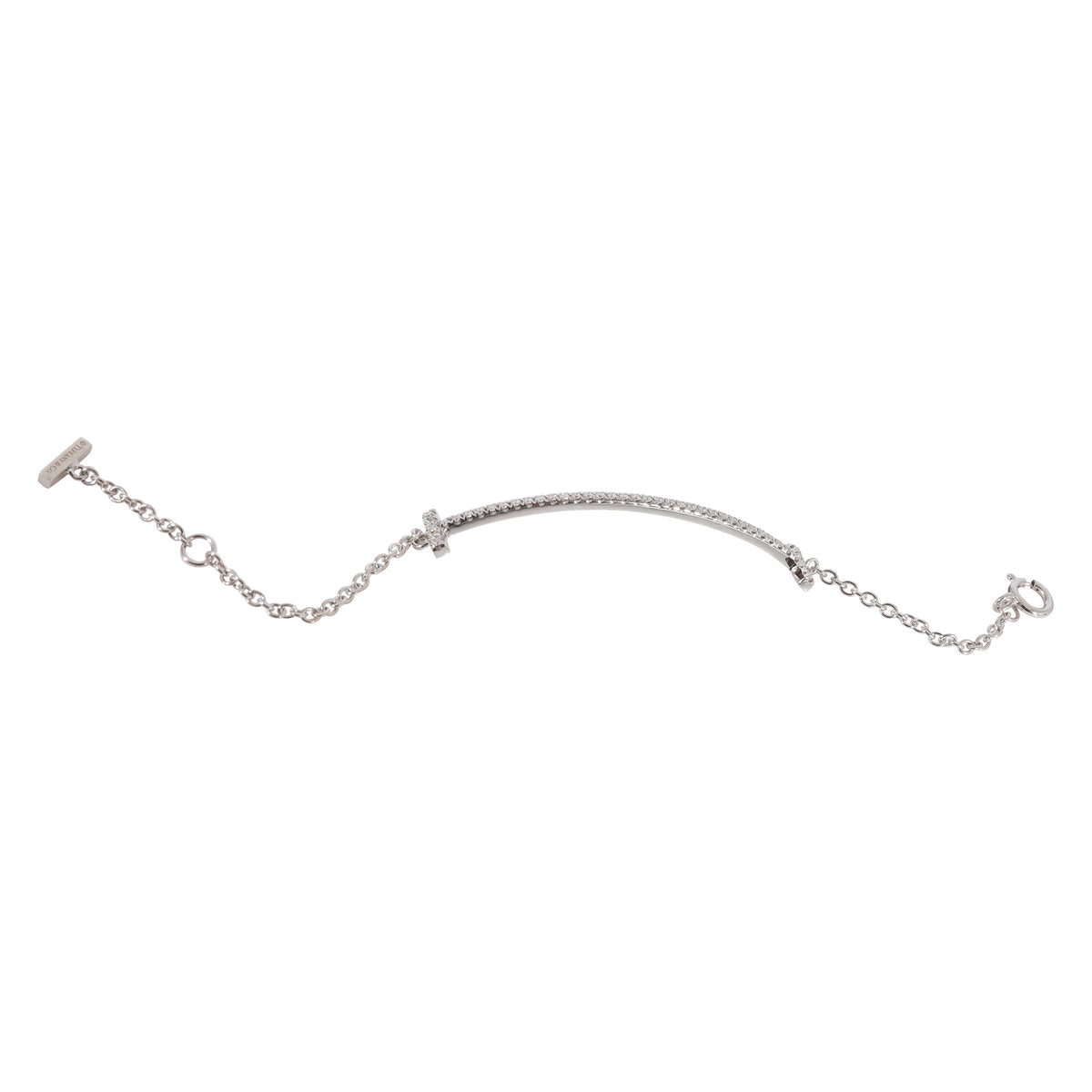 Tiffany & Co. T Smile Baby Bracelet in 18k White Gold 0.09 CTW