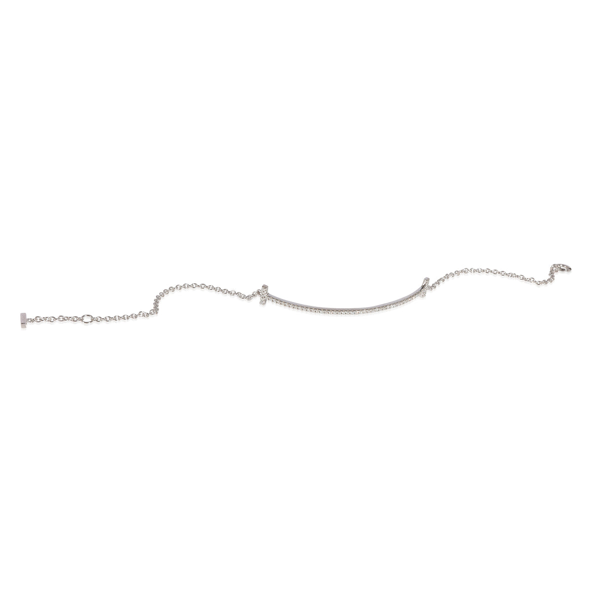 Tiffany & Co. T Smile Bracelet in 18k White Gold 0.12 CTW