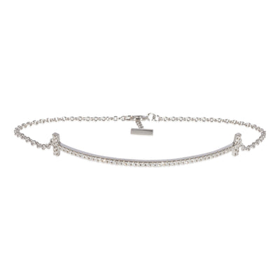 Tiffany & Co. T Smile Bracelet in 18k White Gold 0.12 CTW